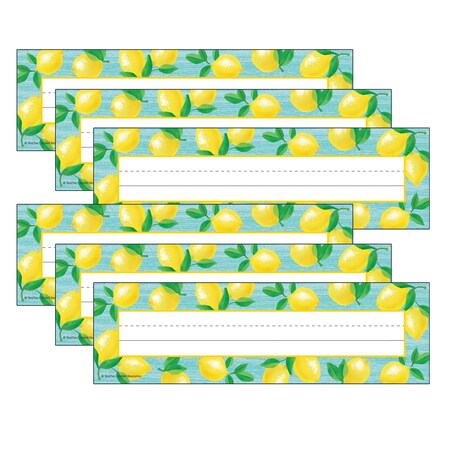 Teacher Created Resources Lemon Zest Flat Name Plates, 11.5in x 3.5in, 36 Pieces, PK6 TCR8482